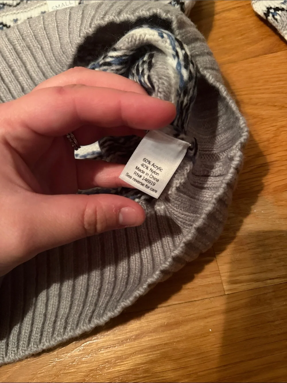 croft & barrow Grey and White Fair Isle Crewneck Sweater